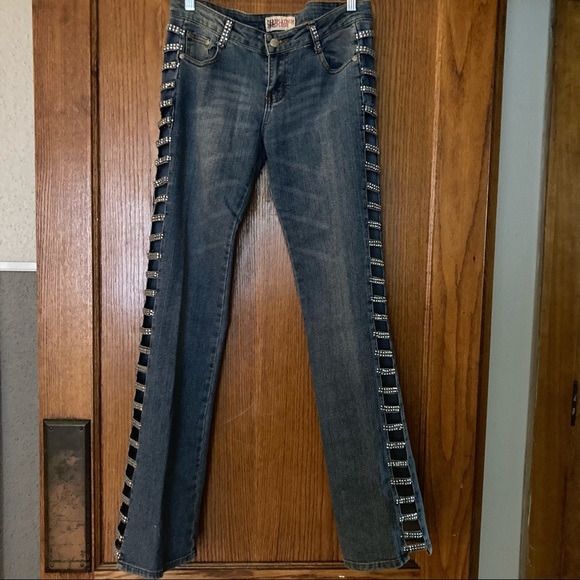 Platinum Plus Rhinestone Jean - Picture 1 of 9
